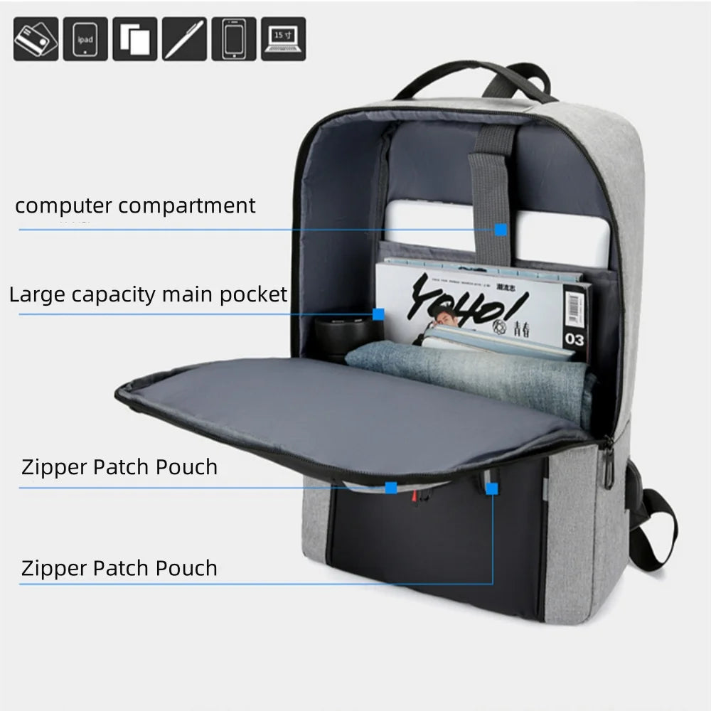 Waterproof Business Backpack Men USB School Backpacks 15.6 Inch Laptop Backpack Large Capacity Bagpacks for Men Back Pack Bags