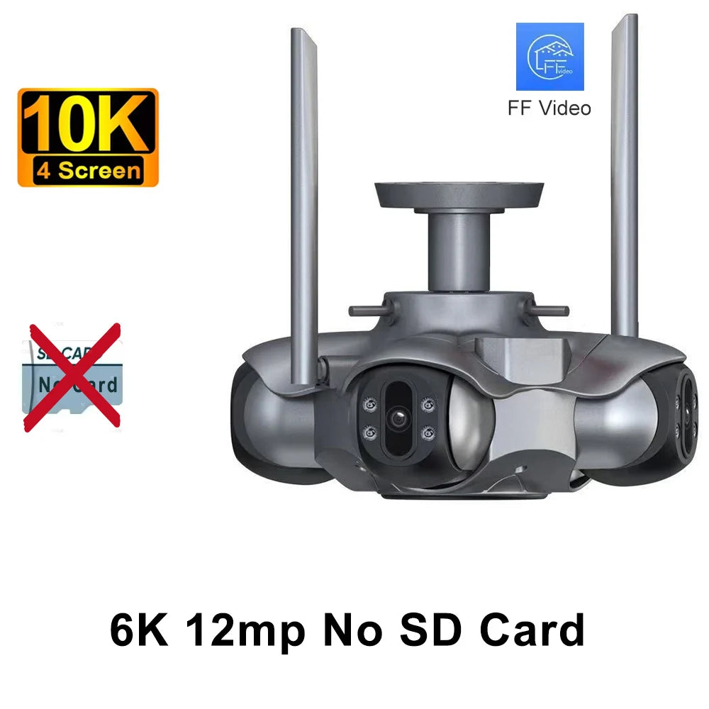 ANSVICAM 10K 20MP HD Four Screens WiFi IP Camera Wireless Outdoor PTZ Four Lens Human Auto Tracking Surveillance Cameras FFVideo